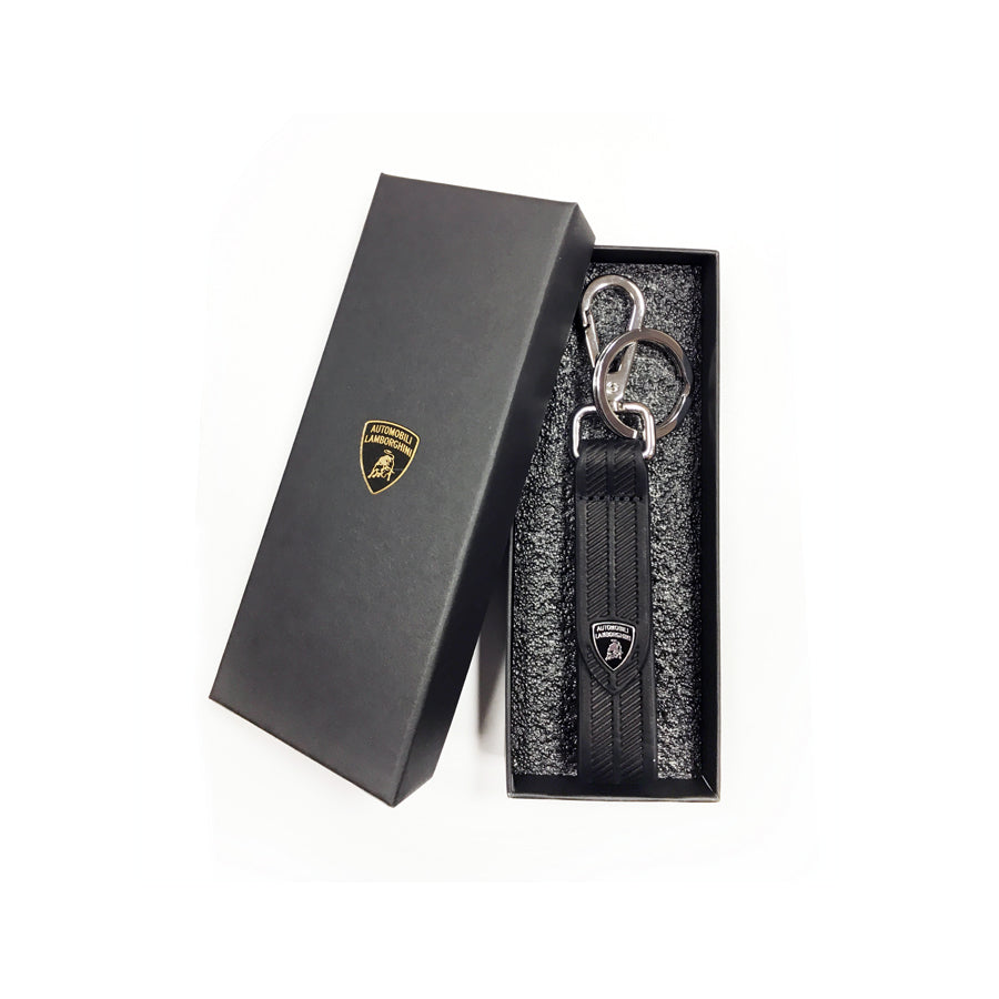 Lamborghini Rubber Stripe Leather Keyring Official Lamborghini Merch Get FNKD