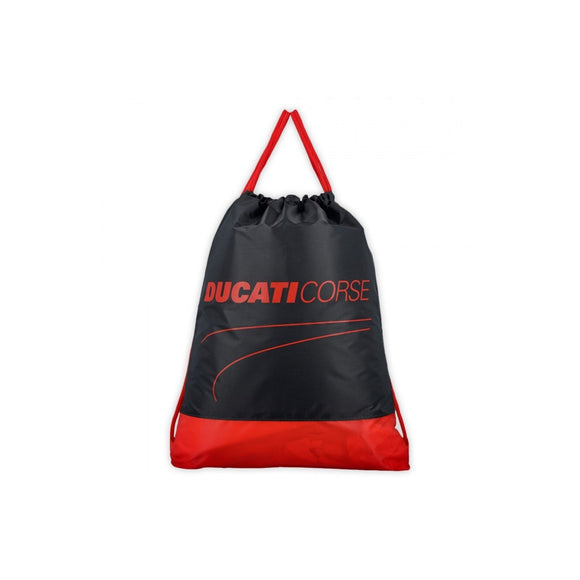 Ducati Corse Racing MotoGP Draw String Bag - BLACK/RED - Official Licensed Ducati Corse Merchandise