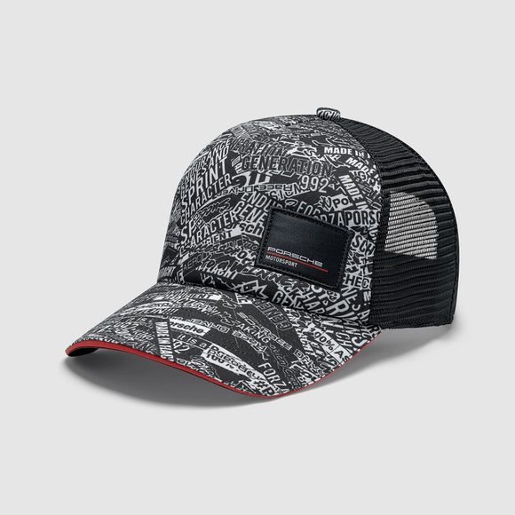 Porsche Motorsport Statement Fan Wear Trucker Cap - BLACK - Official Licensed Fan Wear